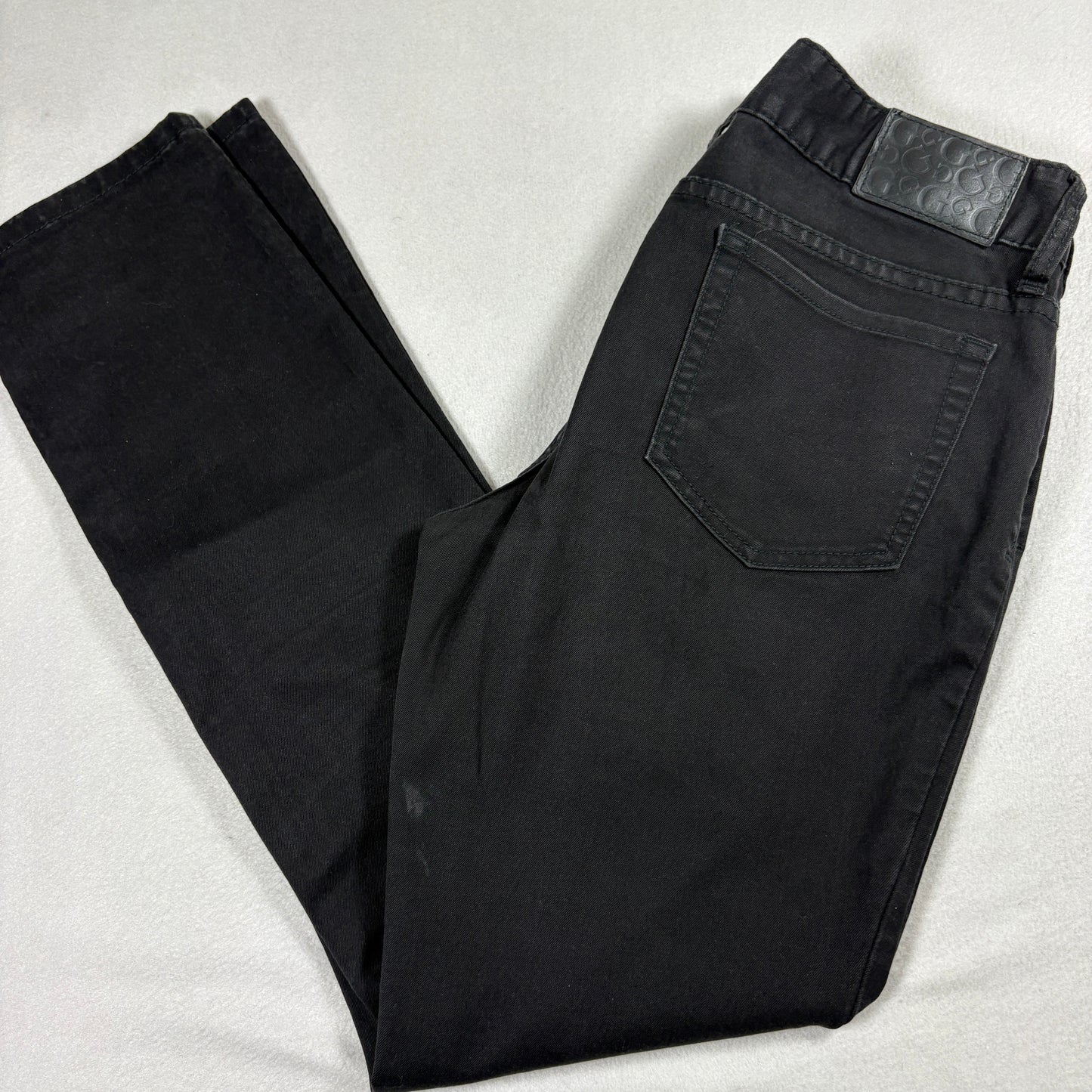 Guess Jeans Womens 32 Medium Rise Skinny Black Denim Sarah Fit Y2K Streetwear