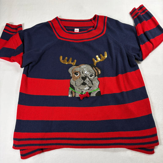 Holiday Time Sweater Womens 3X Pug Reindeer Ugly Christmas Knit Cozy Festive