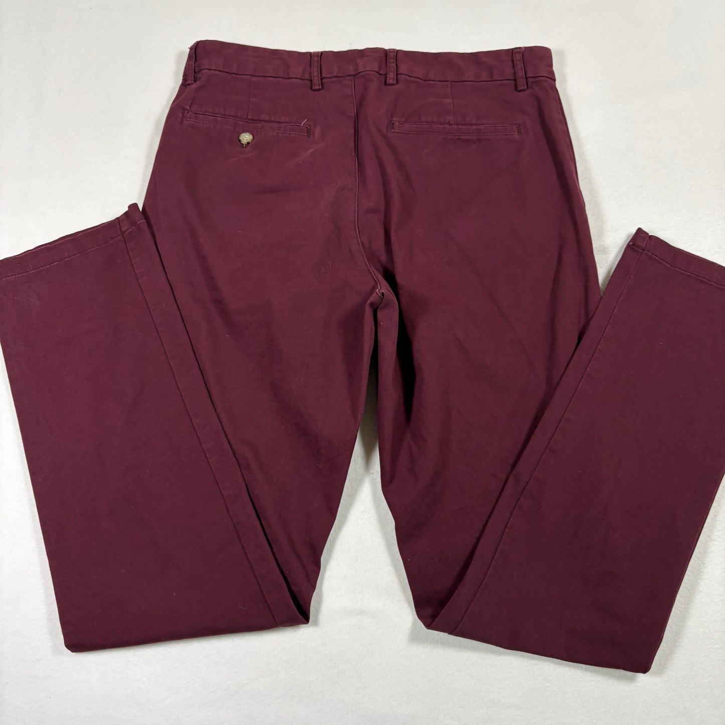 Old Navy mens pants size 32x34 burgundy slim fit stretch chinos Y2K casual