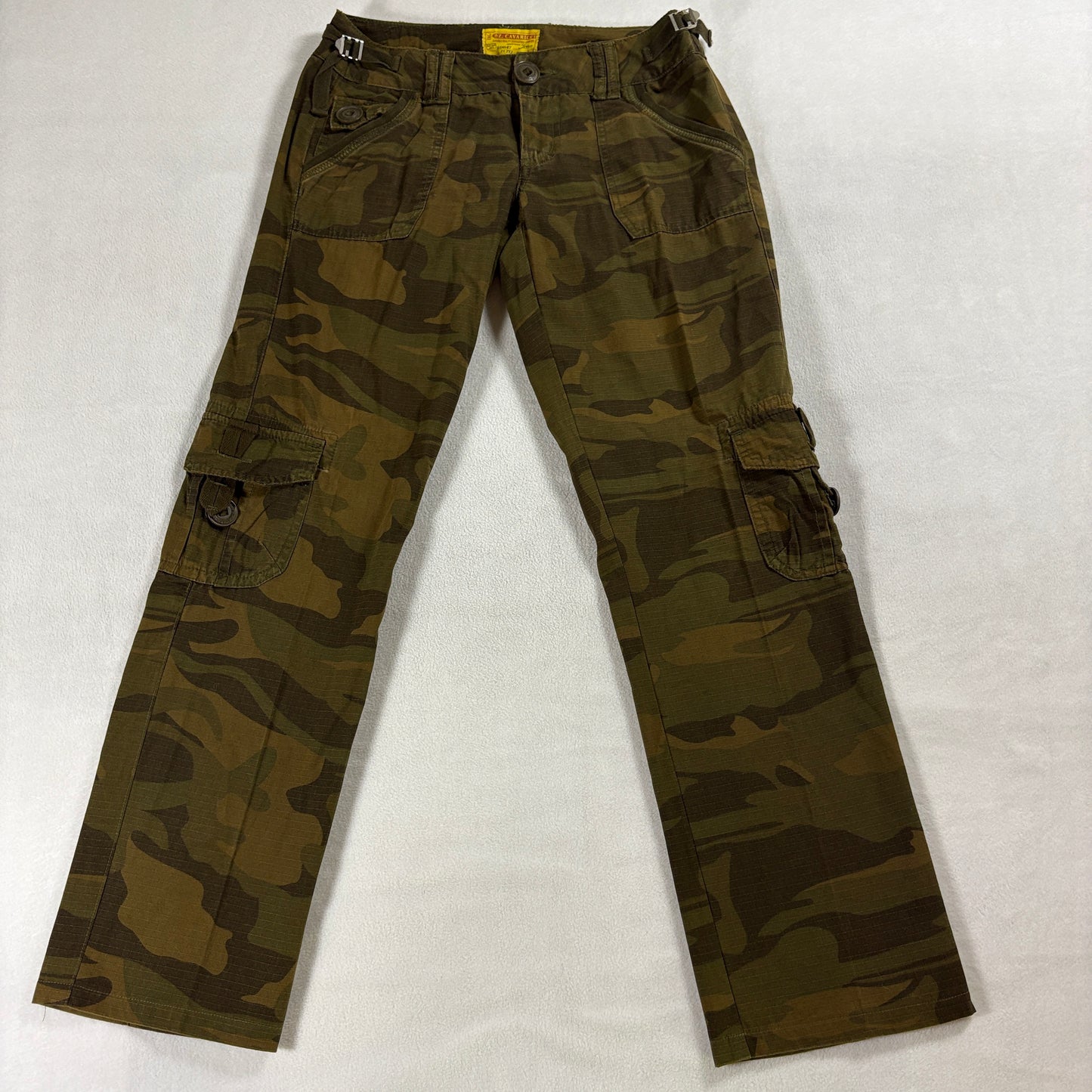 Z Cavaricci Cargo Camo Pants Womens 5 Fit Like 28X29 Y2K Utility Streetwear Rare