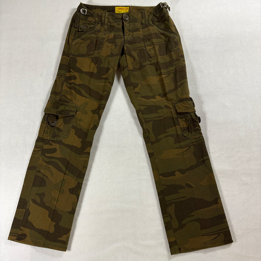 Z Cavaricci Cargo Camo Pants Womens 5 Fit Like 28X29 Y2K Utility Streetwear Rare
