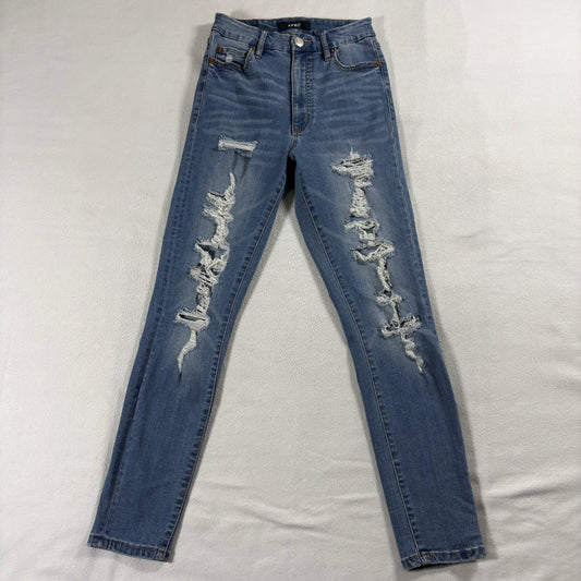 Aeropostale High Rise Jegging Womens 2 Distressed Skinny Jeans Stretch