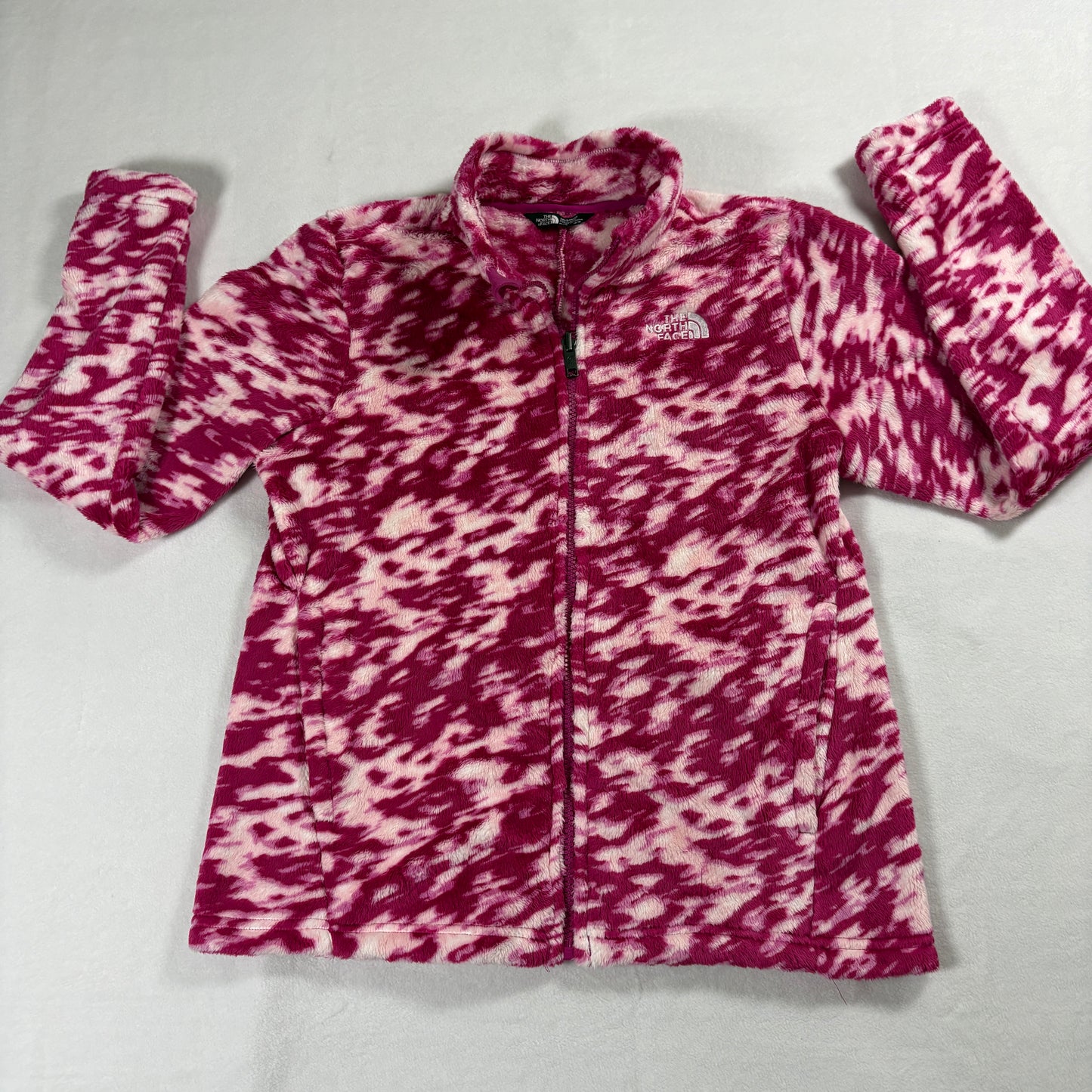 North Face Fleece Jacket Girls XL Pink Full Zip Soft Cozy Outdoor Youth Warm TNF