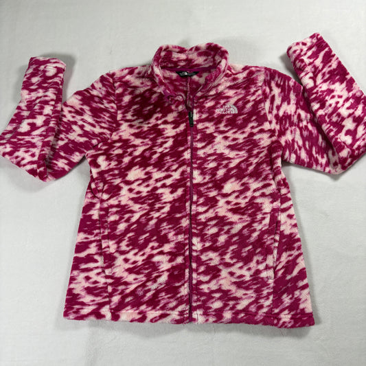 North Face Fleece Jacket Girls XL Pink Full Zip Soft Cozy Outdoor Youth Warm TNF