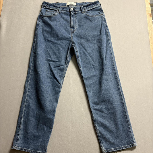 Hollister Baggy Jeans Mens 36x32 Blue Denim Relaxed Wide Leg Carpenter Pockets