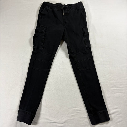 H&M Womens Cargo Jogger Pants Black Slim Fit Stretch Utility Small 31x31