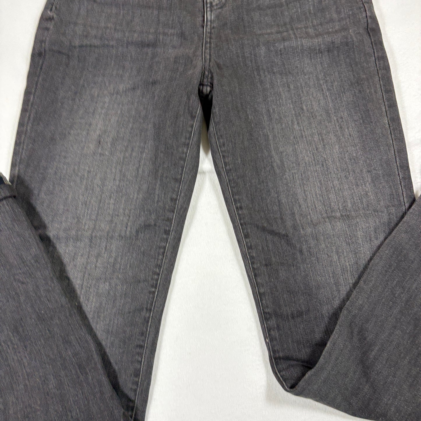 Eddie Bauer womens jeans size 2 black gray boyfriend mid rise straight plaid cuff