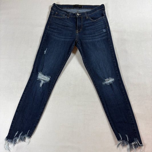 Flying Monkey Skinny Jeans 28 Fit Like 28X27 Distressed Raw Hem Stretch Blue USA