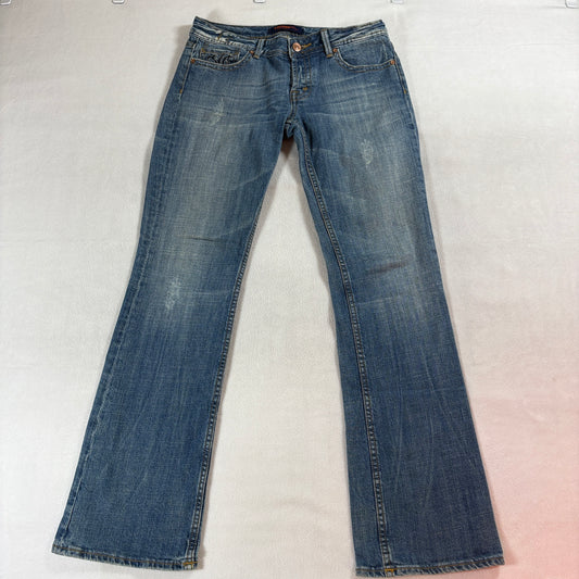 Vigoss Bootcut Flare Jeans 11/12 Fits Like 32X32 Blue Stretch Mid Rise Y2K Denim