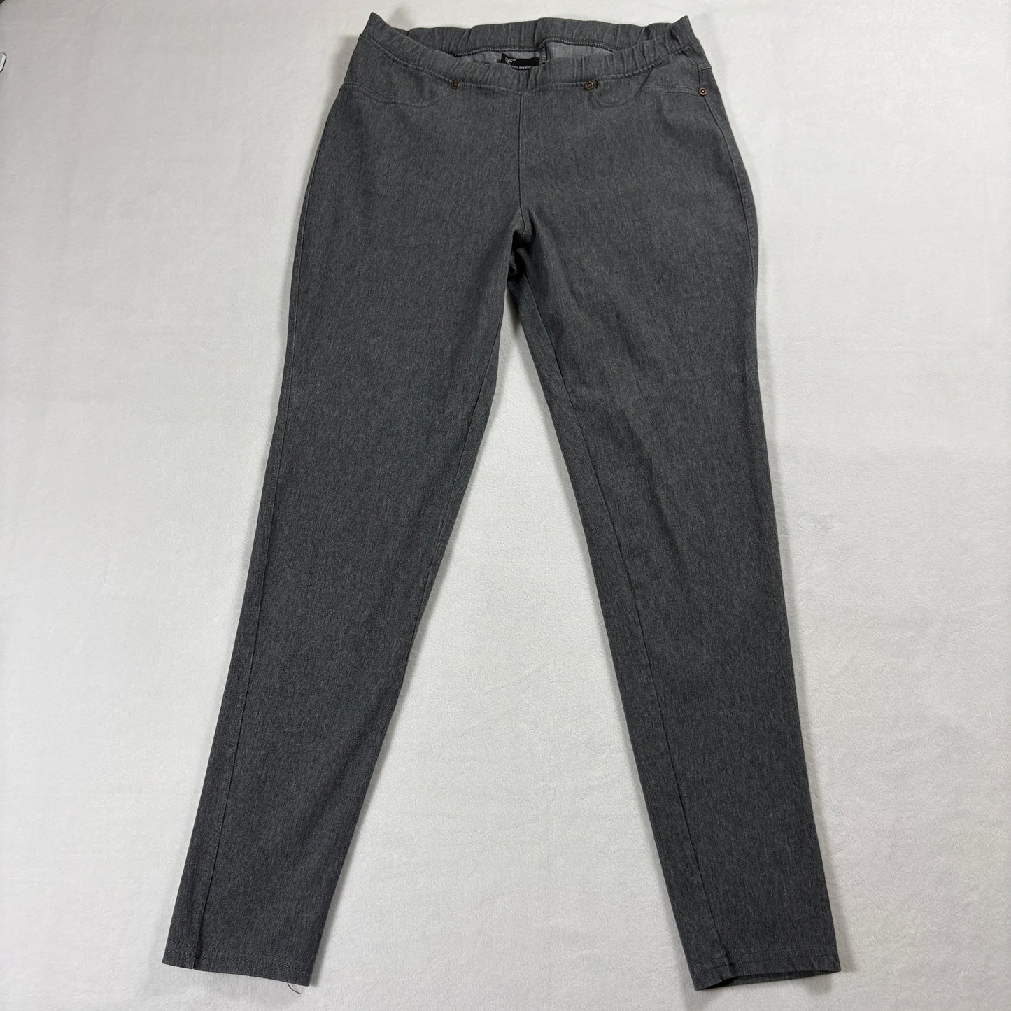 L L Bean Denim Leggings Womens L XL Gray Stretch Jeggings Pull On Pants!