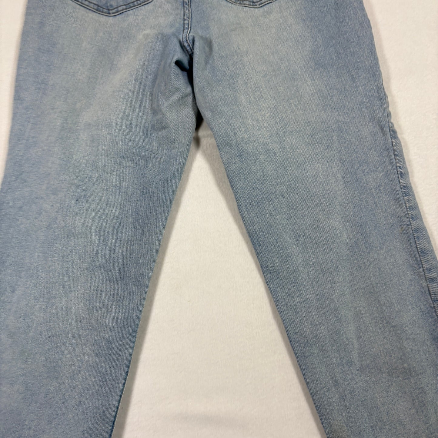 Calvin Klein womens jeans 12/31 light wash distressed straight leg frayed hem Y2K