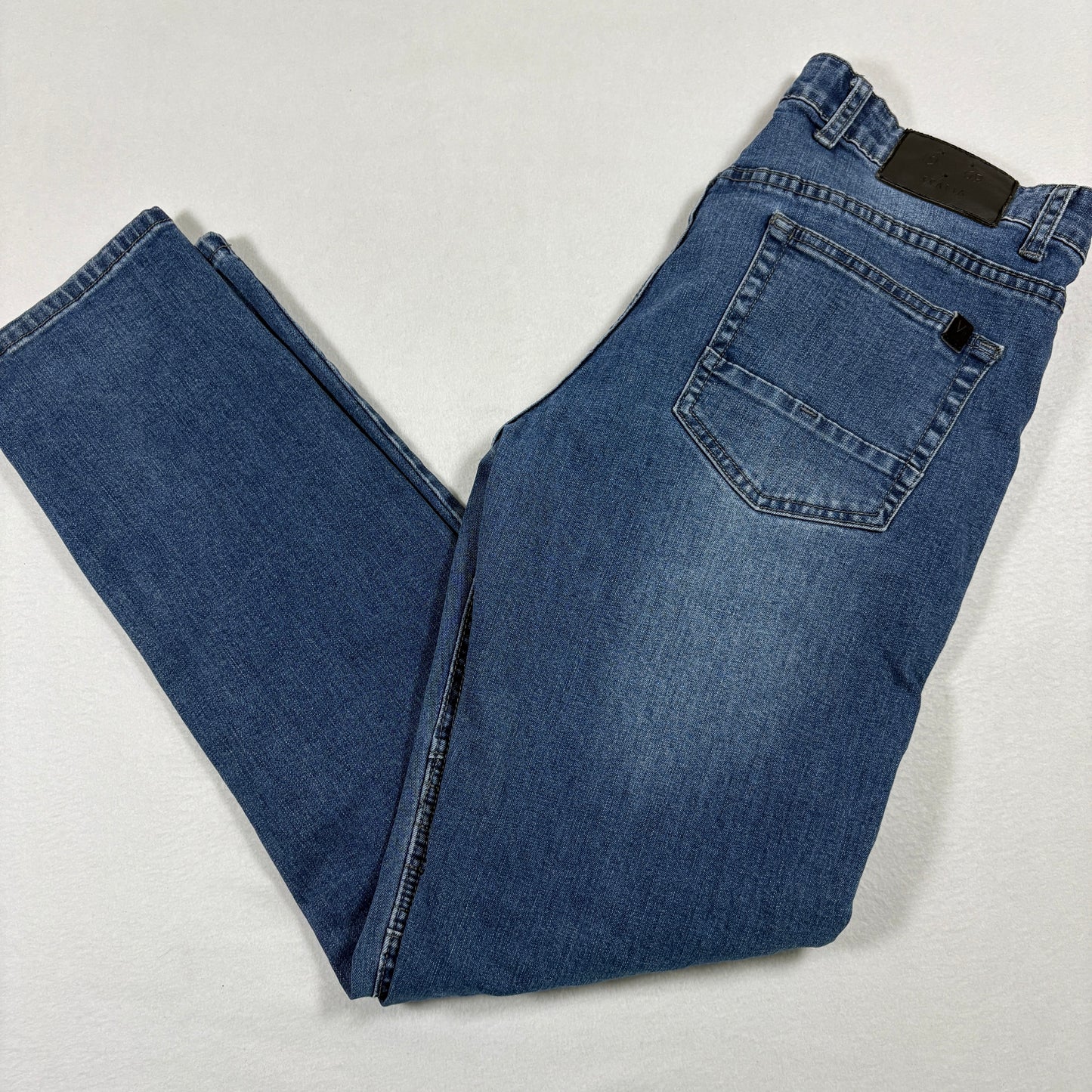 V1969 Italia mens jeans W32 L32 blue biker moto slim fit denim Y2K grunge