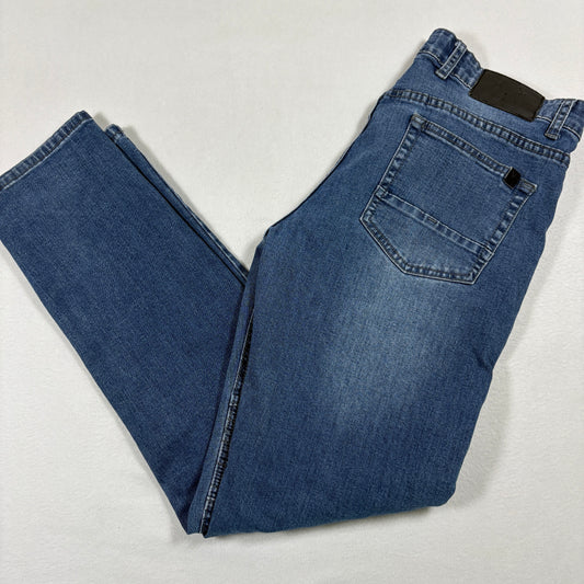 V1969 Italia mens jeans W32 L32 blue biker moto slim fit denim Y2K grunge