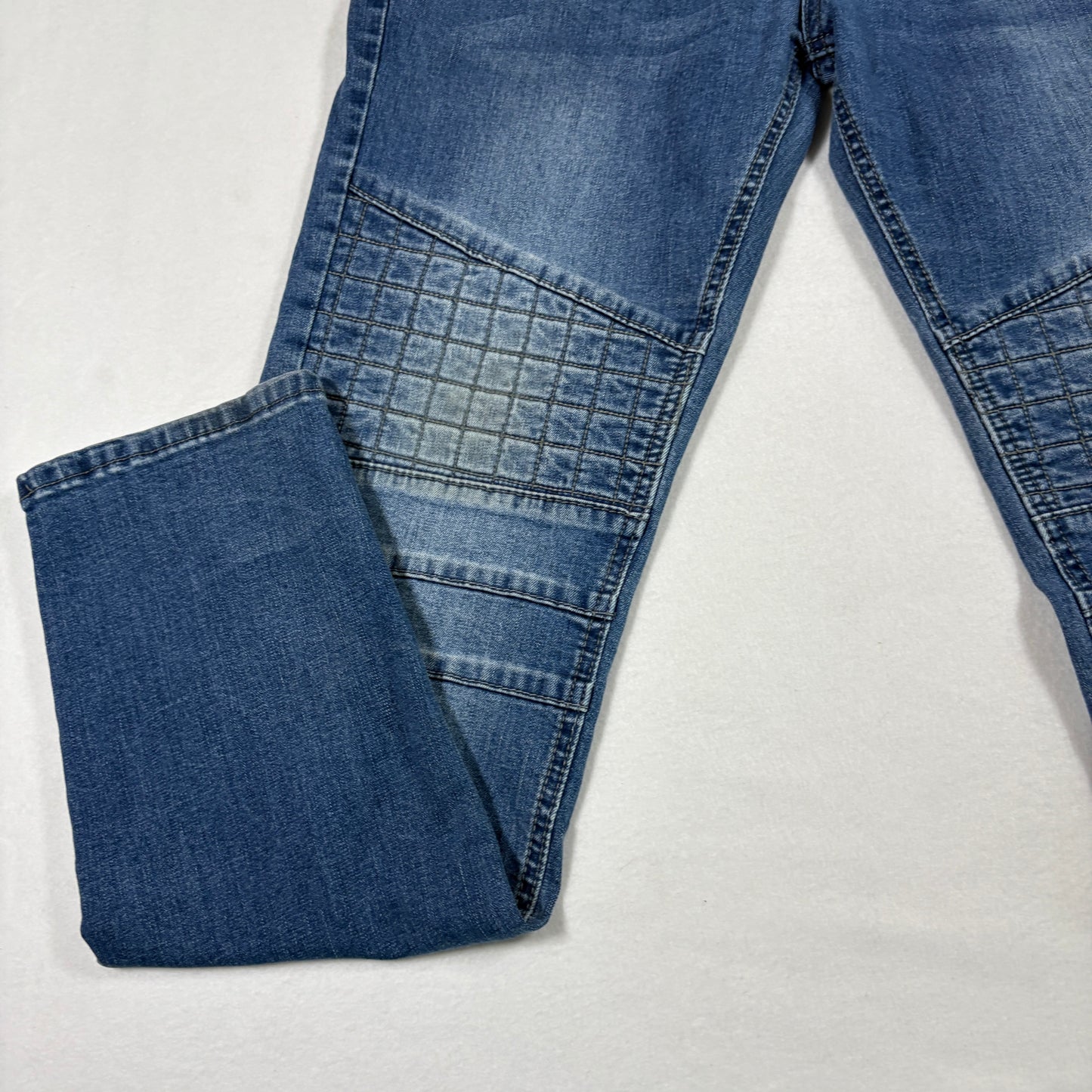 V1969 Italia mens jeans W32 L32 blue biker moto slim fit denim Y2K grunge