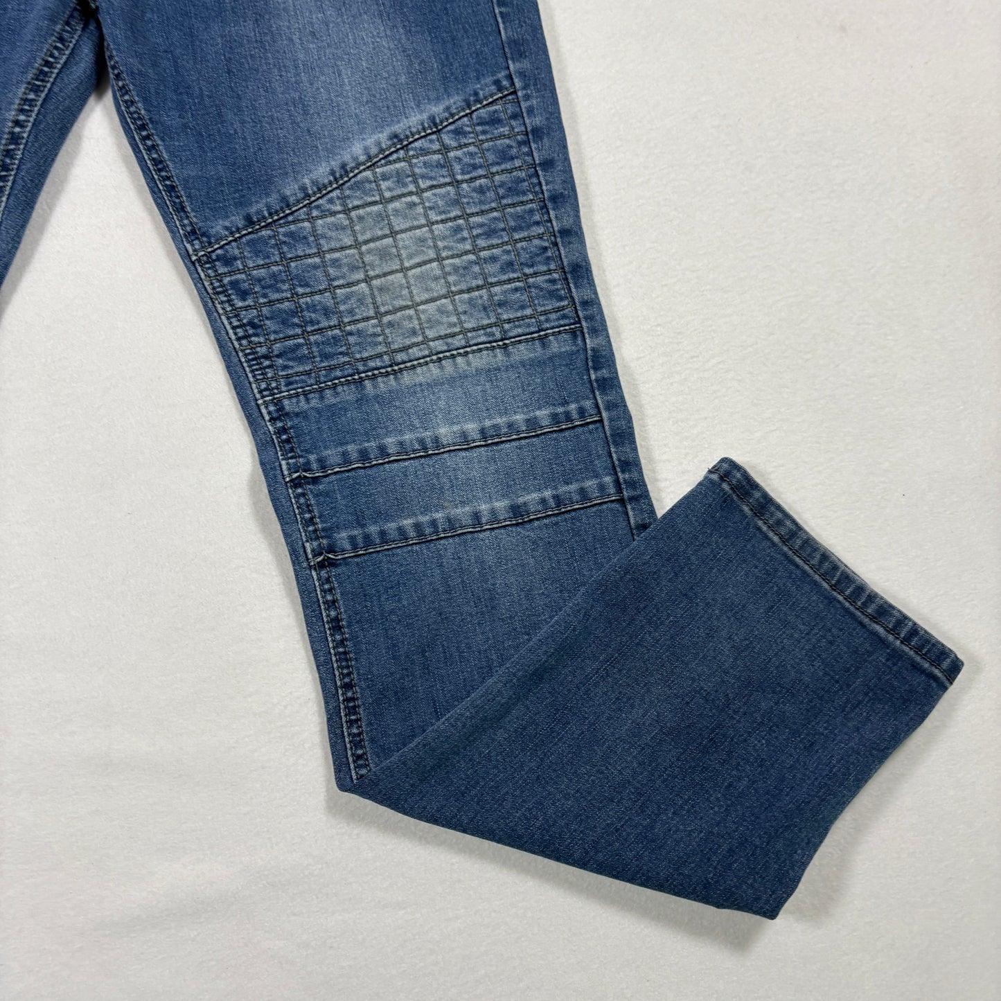 V1969 Italia mens jeans W32 L32 blue biker moto slim fit denim Y2K grunge