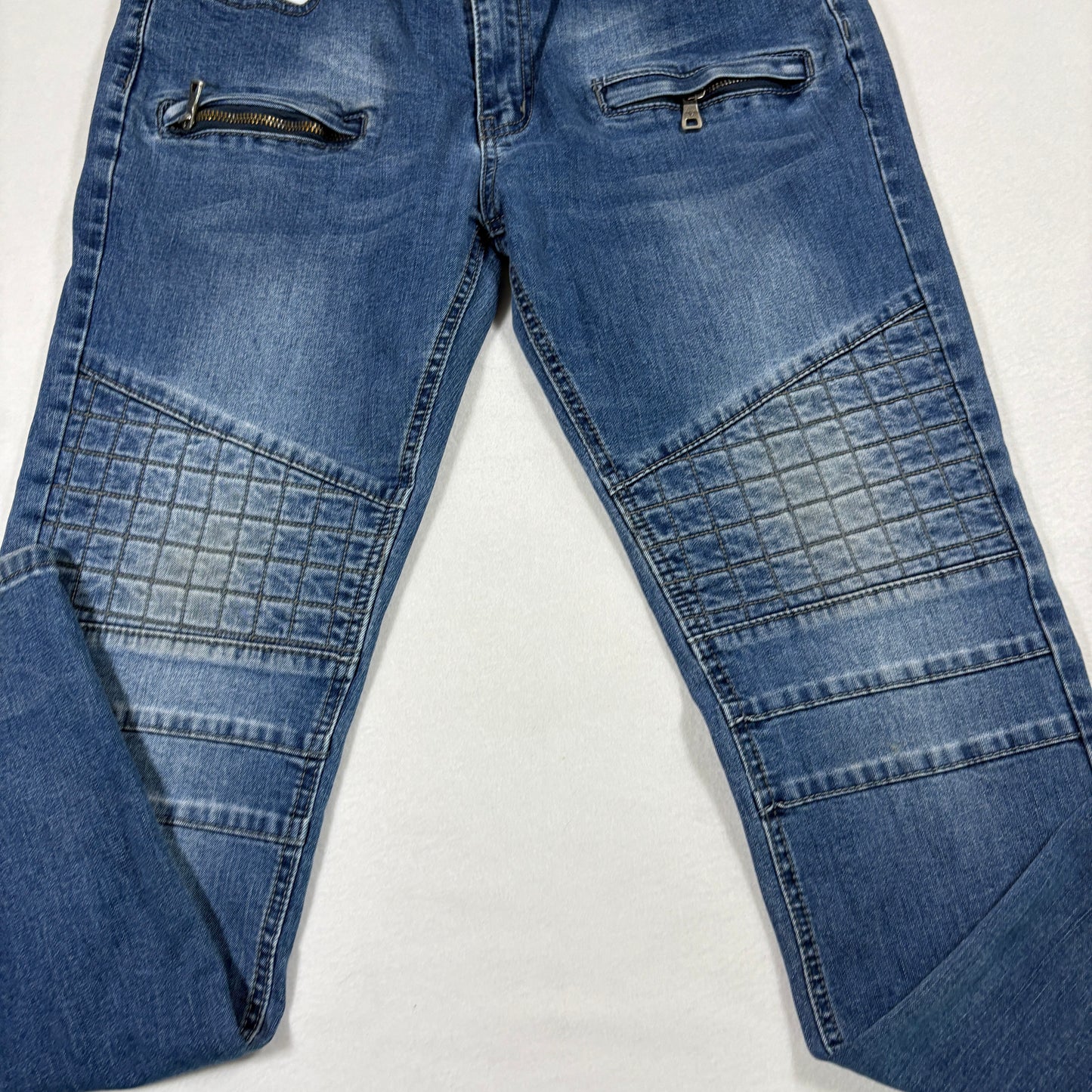 V1969 Italia mens jeans W32 L32 blue biker moto slim fit denim Y2K grunge
