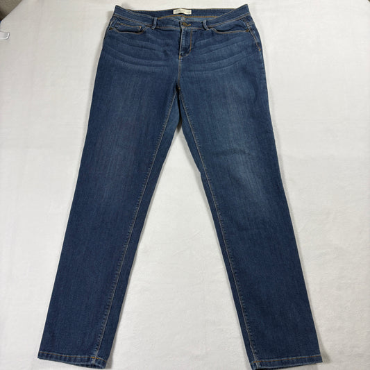 J Jill Denim Jeans Womens 12 Tall Authentic Fit Slim Ankle Stretch Blue Mid Rise