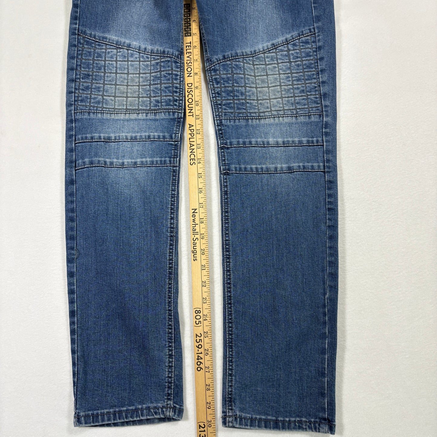 V1969 Italia mens jeans W32 L32 blue biker moto slim fit denim Y2K grunge