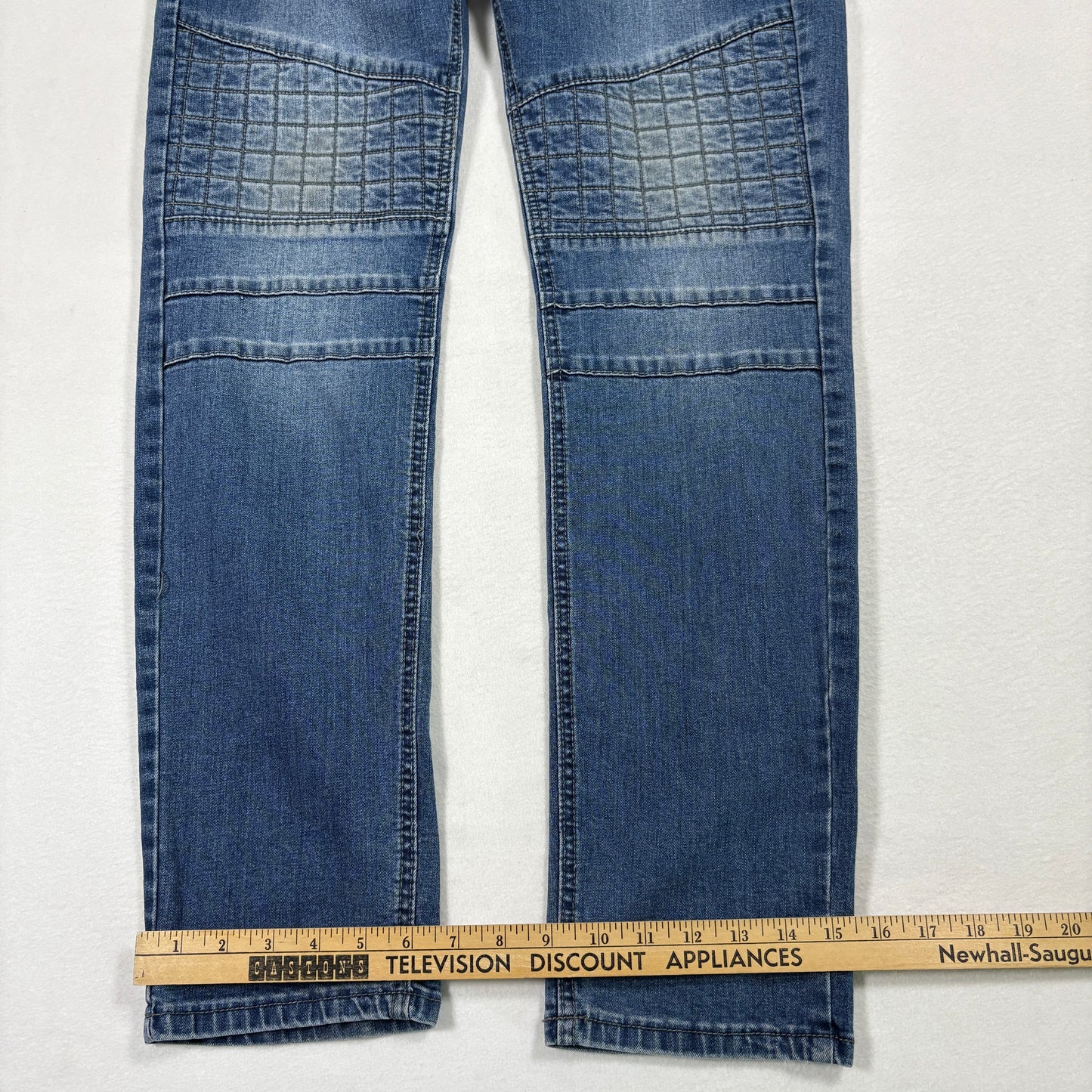 V1969 Italia mens jeans W32 L32 blue biker moto slim fit denim Y2K grunge