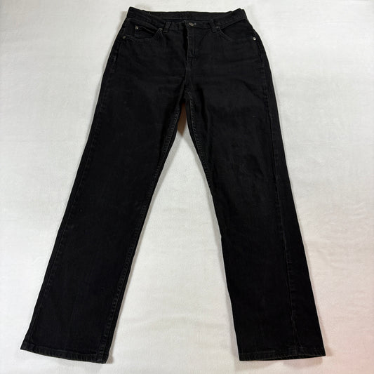 Riders By Lee Black Straight Jeans 10M Fits Like 30X30 Mid Rise Stretch Denim