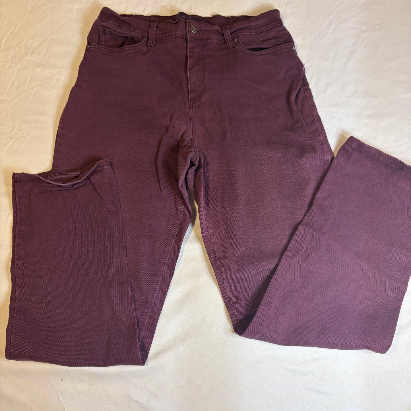 Gloria Vanderbilt Amanda Jeans Women’s 8 Baggy High Rise Straight Leg Plum Purple
