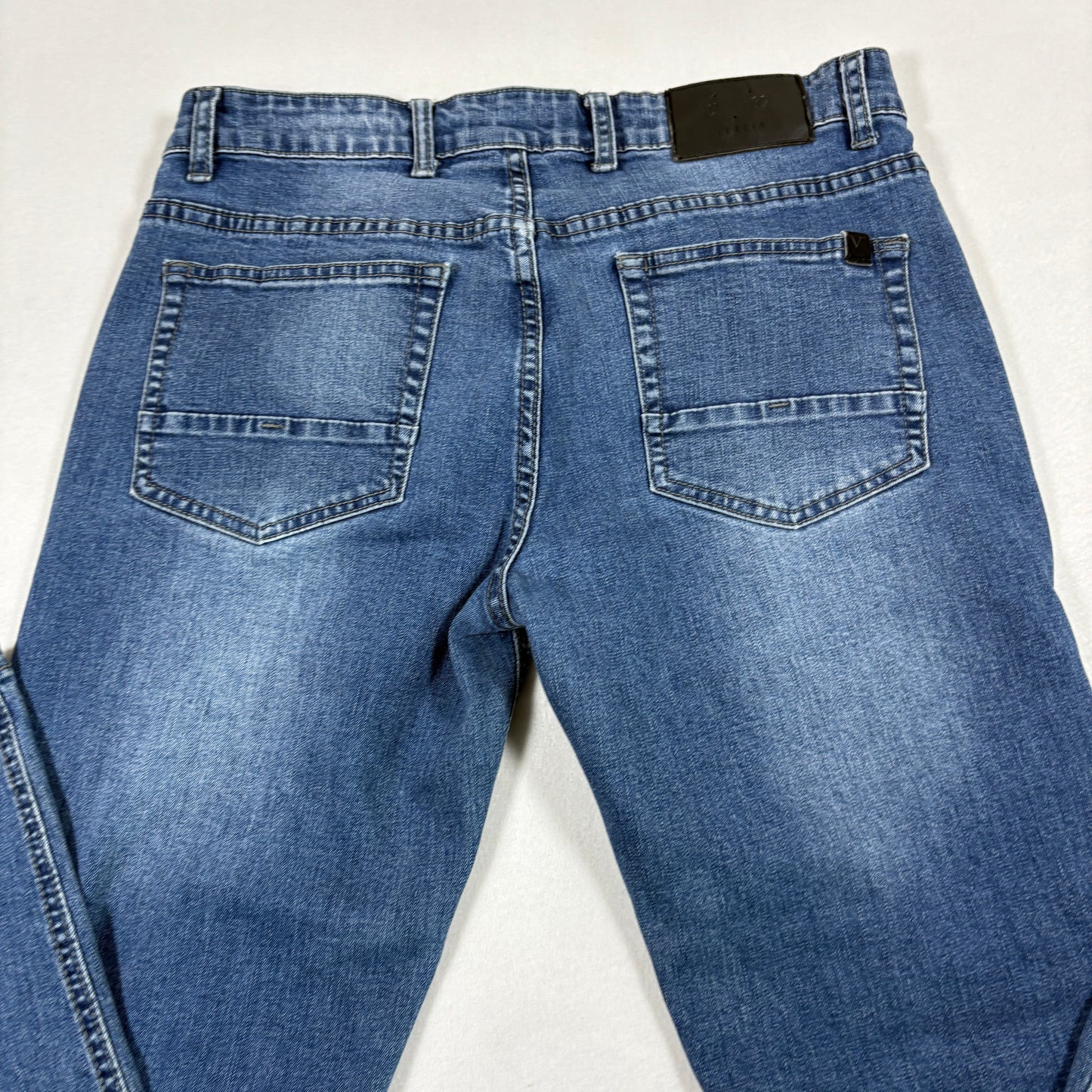 V1969 Italia mens jeans W32 L32 blue biker moto slim fit denim Y2K grunge