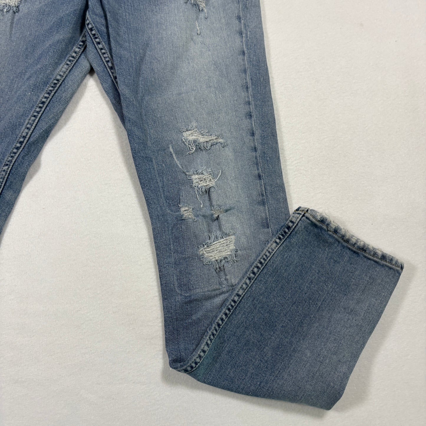 H&M mens jeans 34x32 light wash distressed skinny high rise denim Y2K grunge