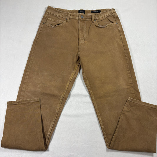 Cotton On Jeans Mens 32 Brown Tapered Leg Stretch Denim Pants Casual Streetwear