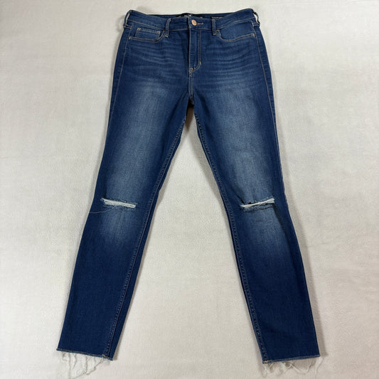 Hollister High Rise Crop Super Skinny Jeans W27 L26 Fits Like 27X26 Distressed
