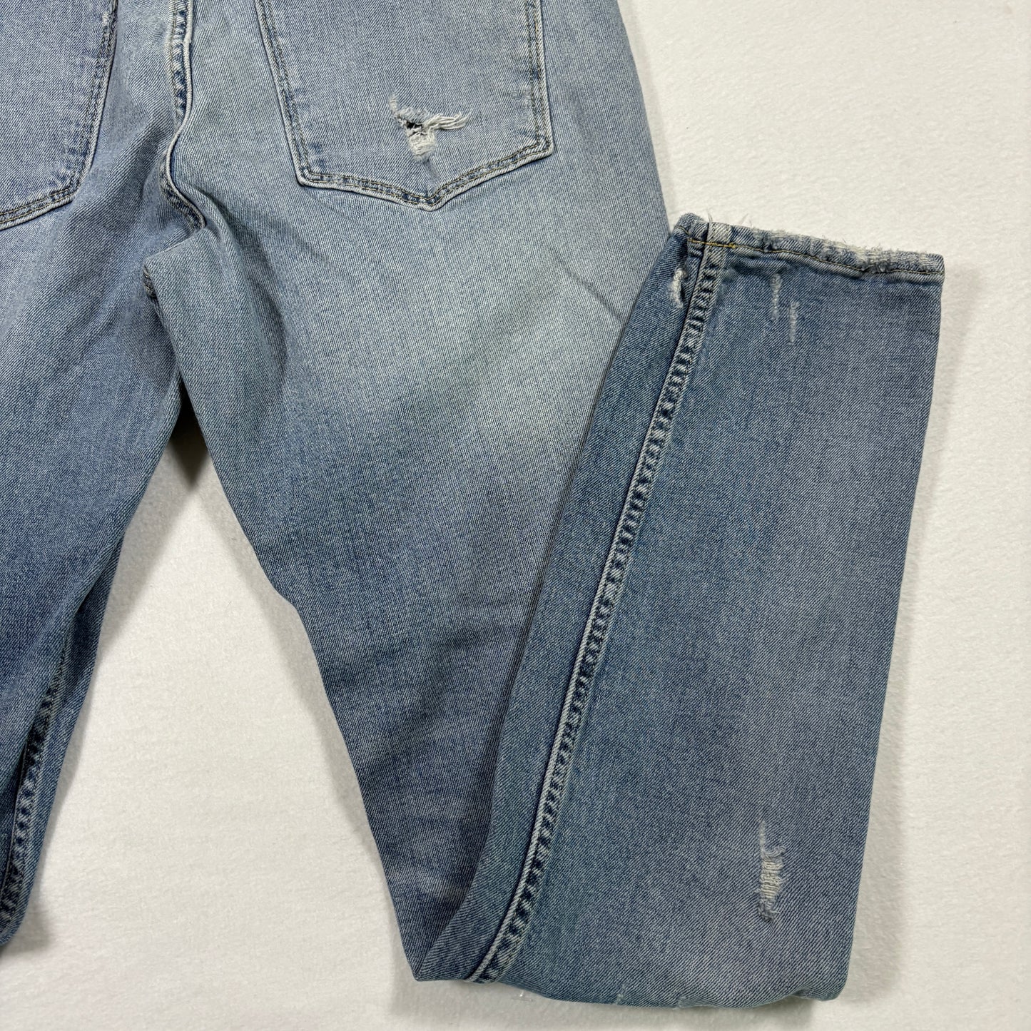 H&M mens jeans 34x32 light wash distressed skinny high rise denim Y2K grunge