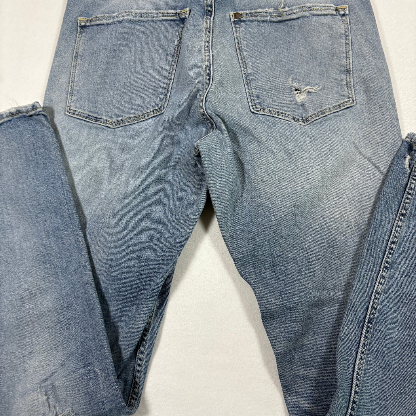 H&M mens jeans 34x32 light wash distressed skinny high rise denim Y2K grunge