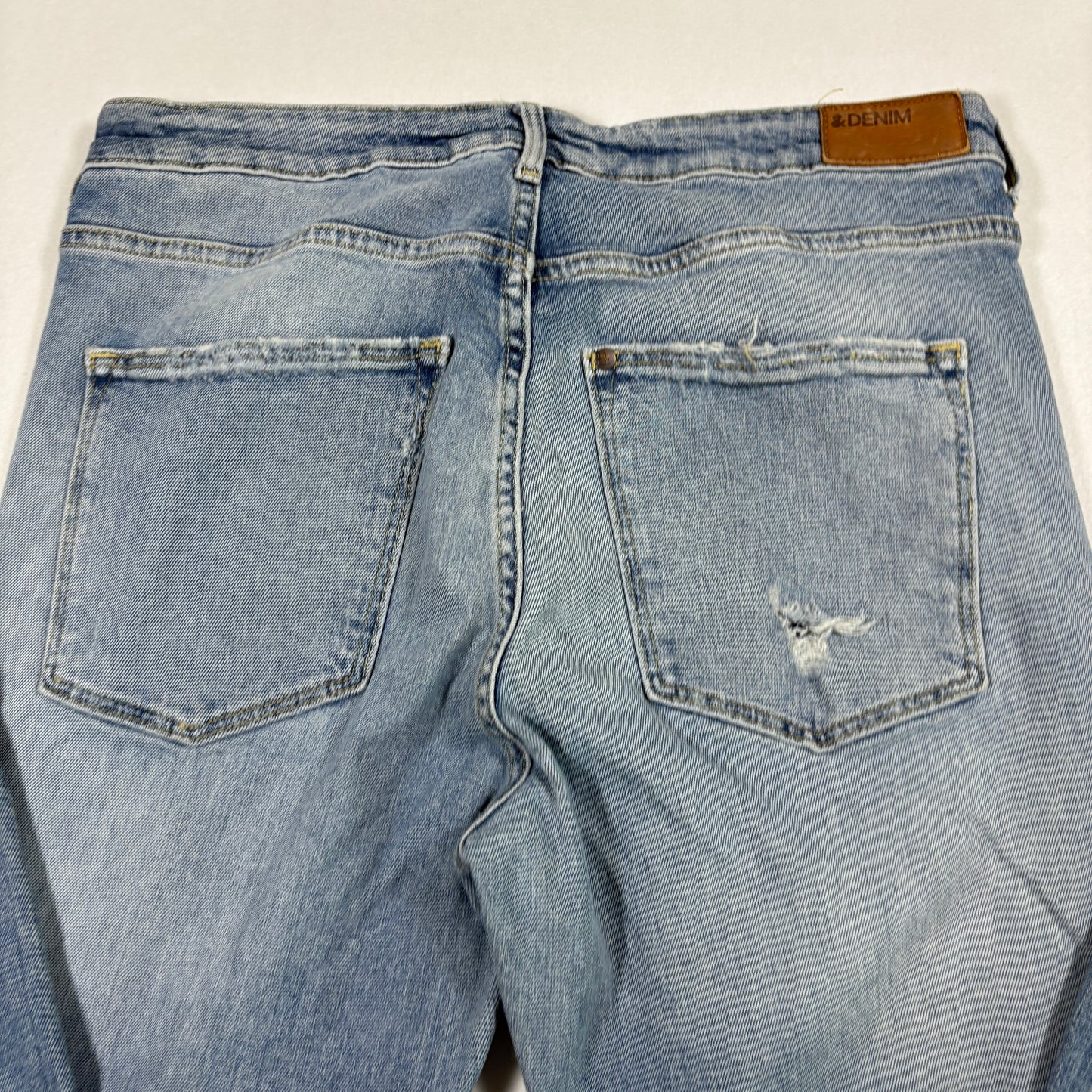 H&M mens jeans 34x32 light wash distressed skinny high rise denim Y2K grunge