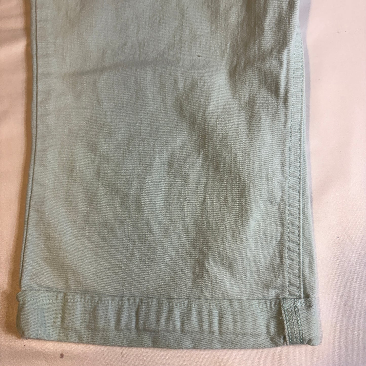 Lee Women’s Baggy Cropped Jeans Size 2 Aqua Teal Capri Straight Leg Y2K
