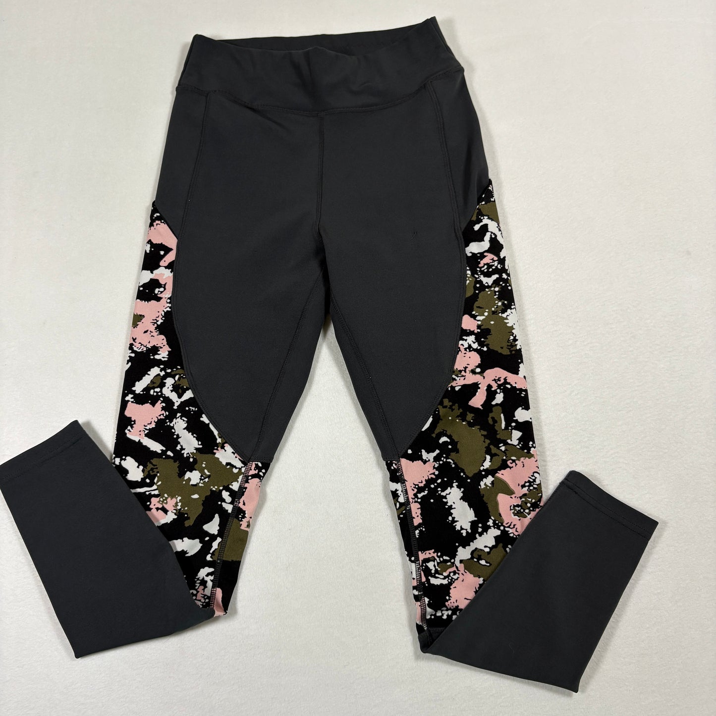 Pop Fit womens leggings S black camo print high rise stretch activewear yoga gym