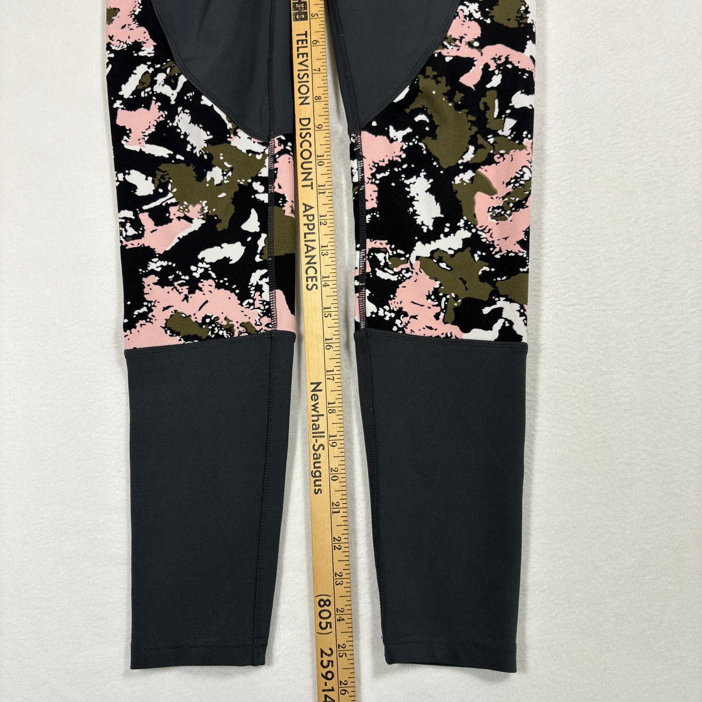 Pop Fit womens leggings S black camo print high rise stretch activewear yoga gym