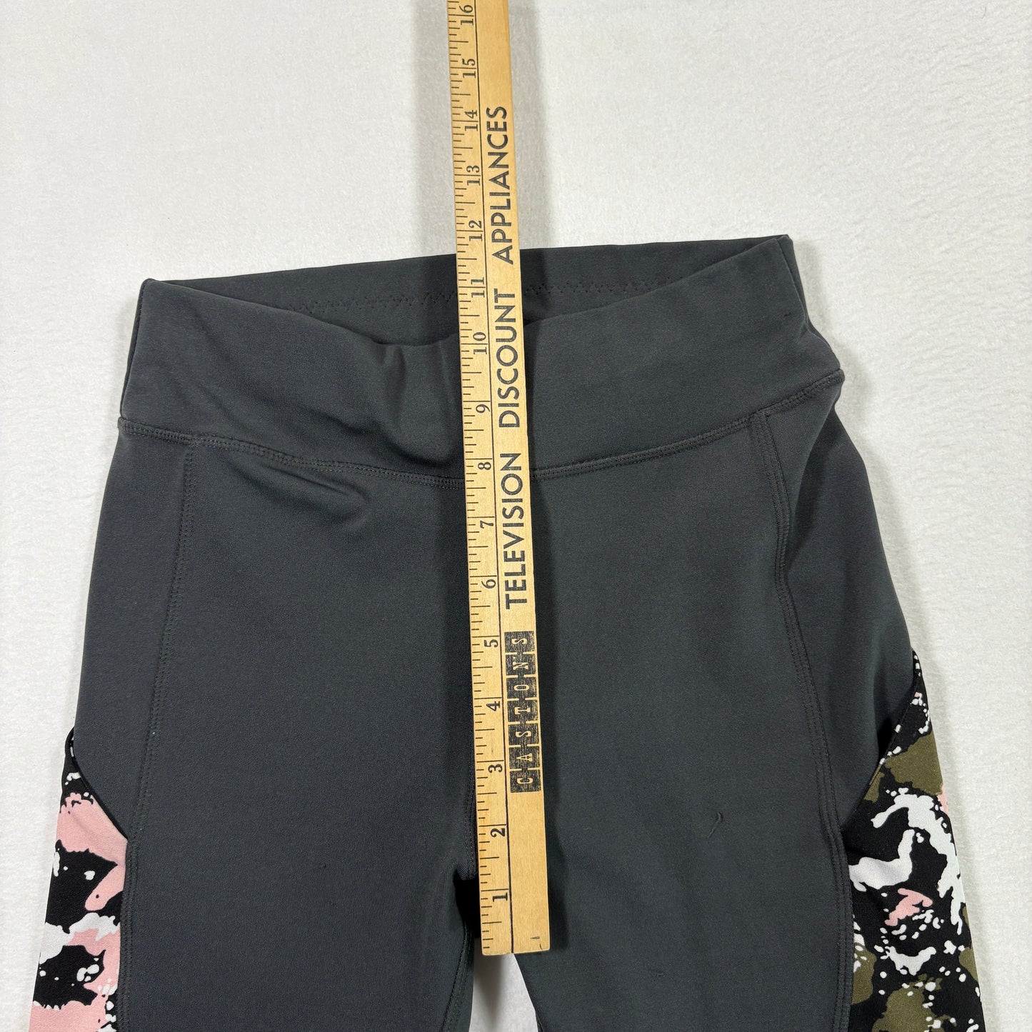 Pop Fit womens leggings S black camo print high rise stretch activewear yoga gym