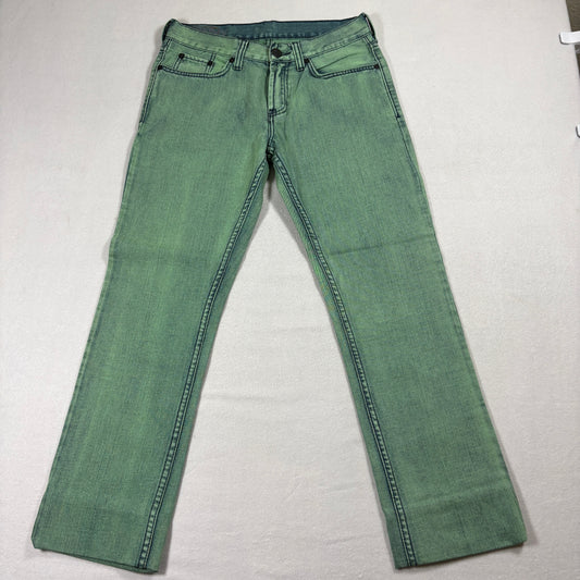 Bullhead Denim Jeans Mens 29x30 Green Straight Leg 100% Cotton Vintage Y2K