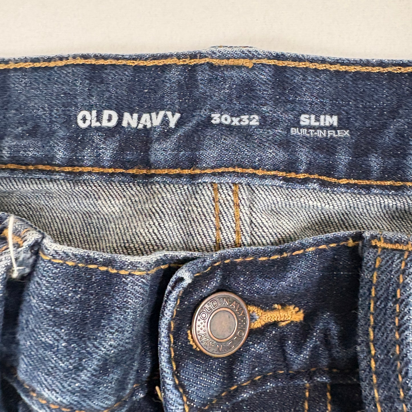 Old Navy mens jeans 30x32 dark wash slim fit built in flex denim Y2K vintage look