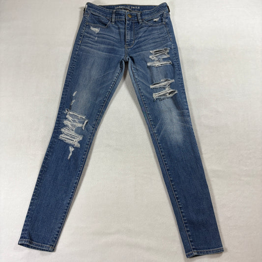 American Eagle Super Stretch Jegging Distressed Jeans 6 Long Fits Like 28x30