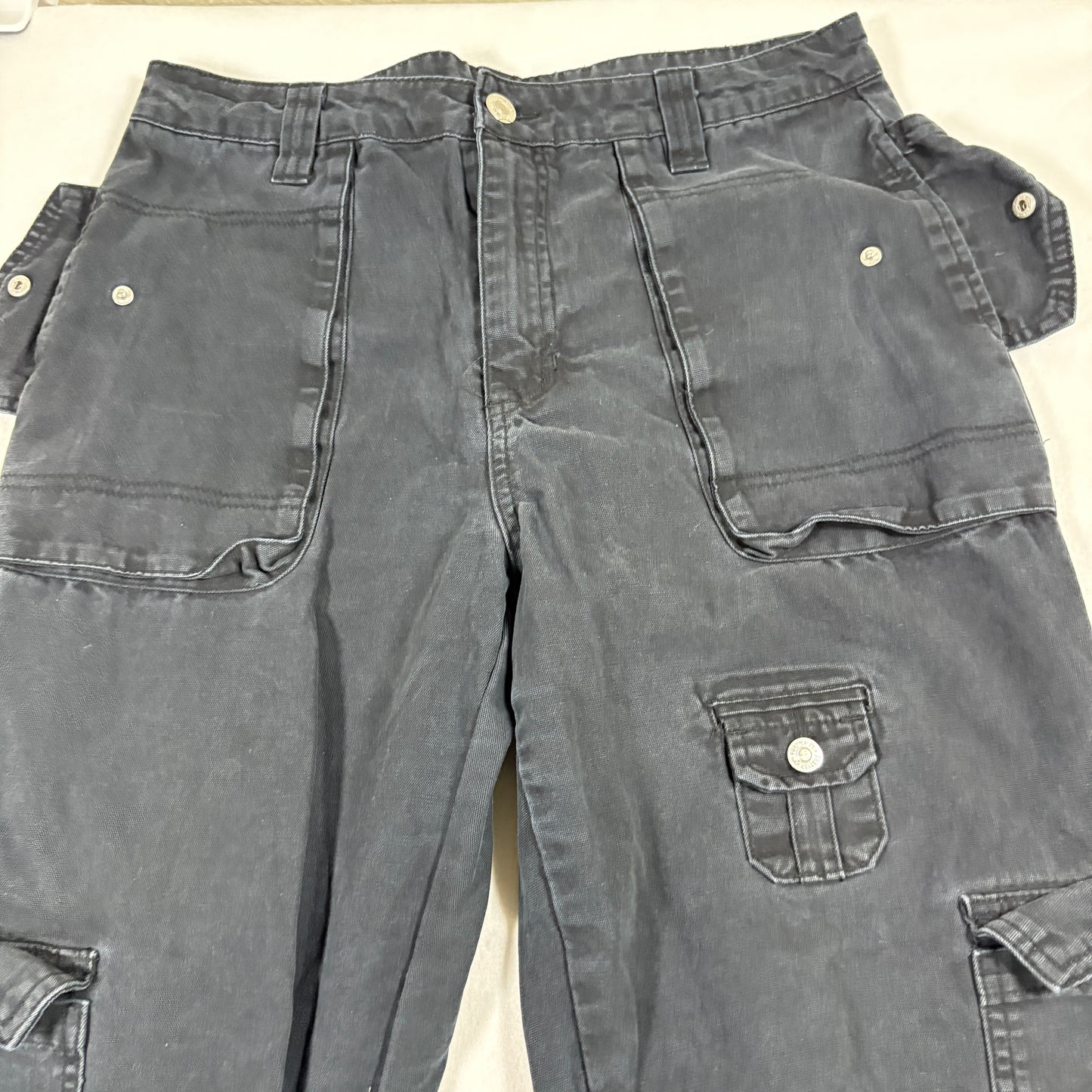 Mens black cargo pants baggy Y2K grunge utility streetwear jogger style pockets