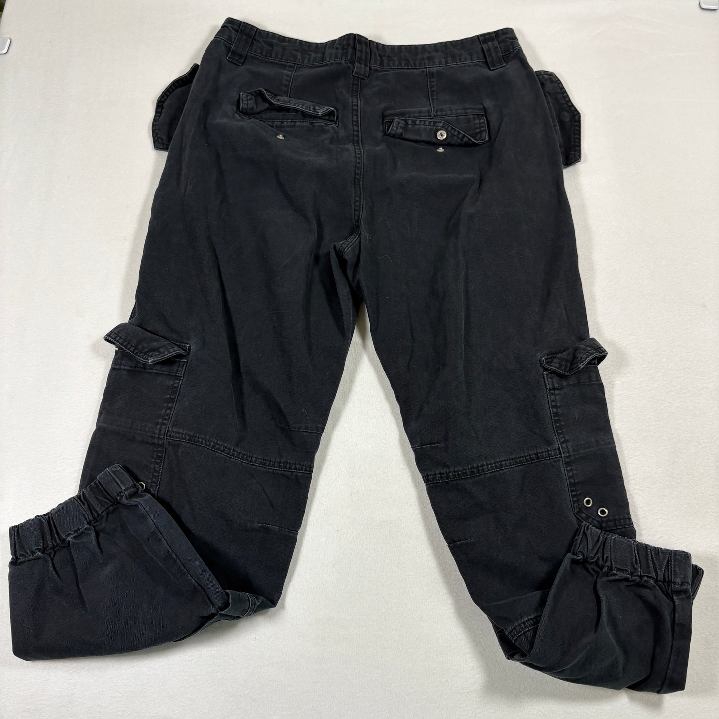 Mens black cargo pants baggy Y2K grunge utility streetwear jogger style pockets