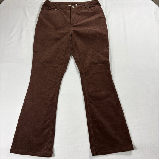 Womens Corduroy Pants Size 12 Brown Bootcut Stretch Retro Casual Style 90S Brown