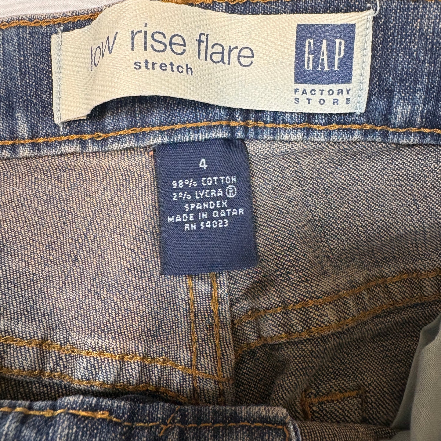 GAP Factory Low Rise Flare Stretch Jeans Women’s 4 Blue Denim Bootcut Baggy Y2K