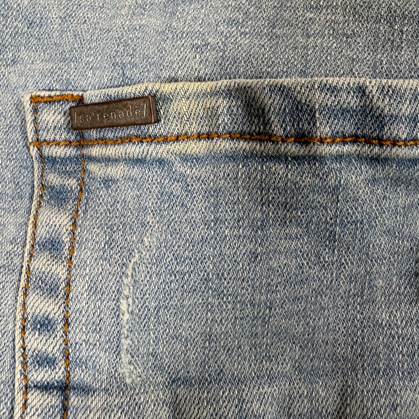 Serenade mens jeans 34 light wash distressed skinny red stripe Y2K grunge denim