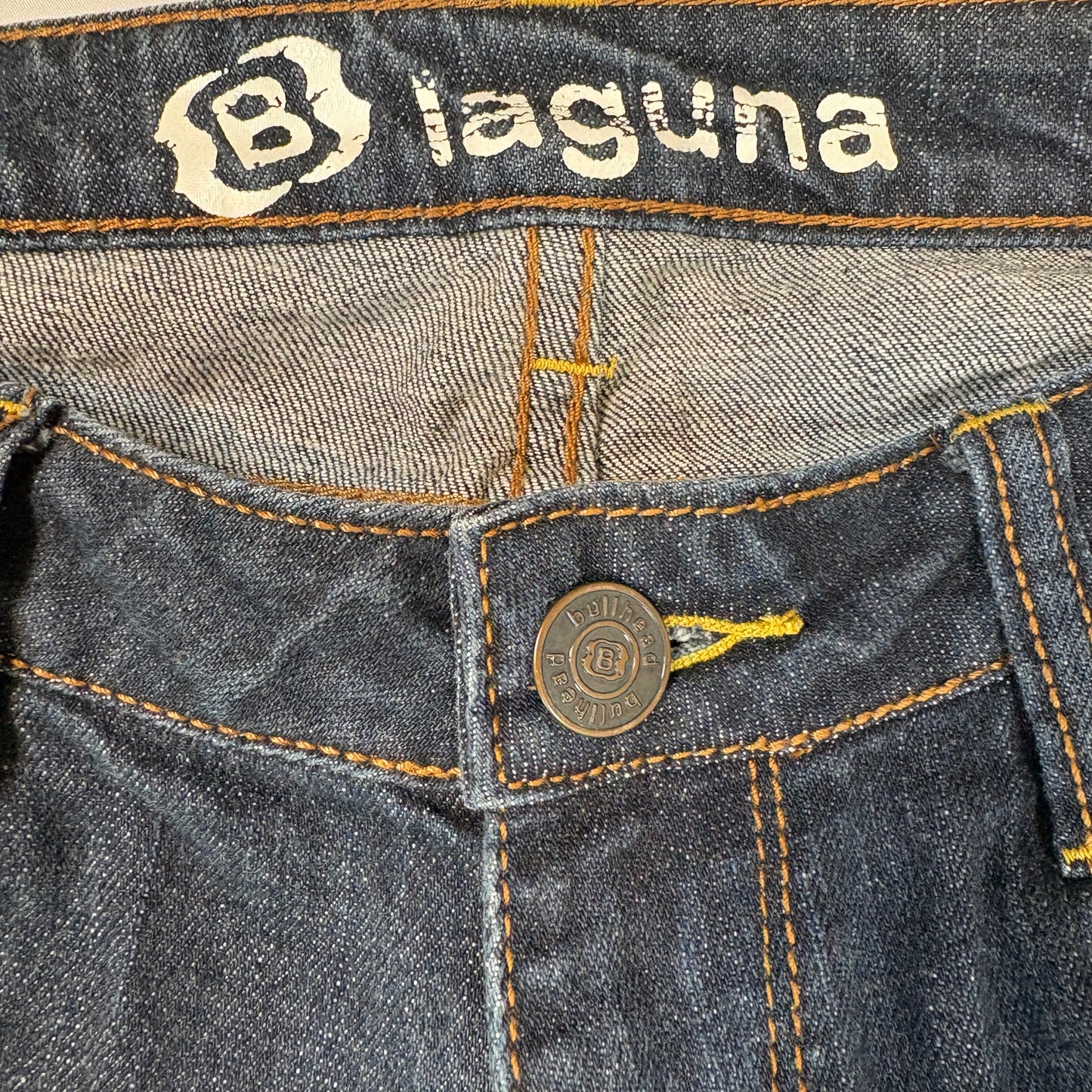 Bullhead Laguna Bootcut Jeans Women’s Size 7 Long Blue Denim Stretch Baggy Y2K