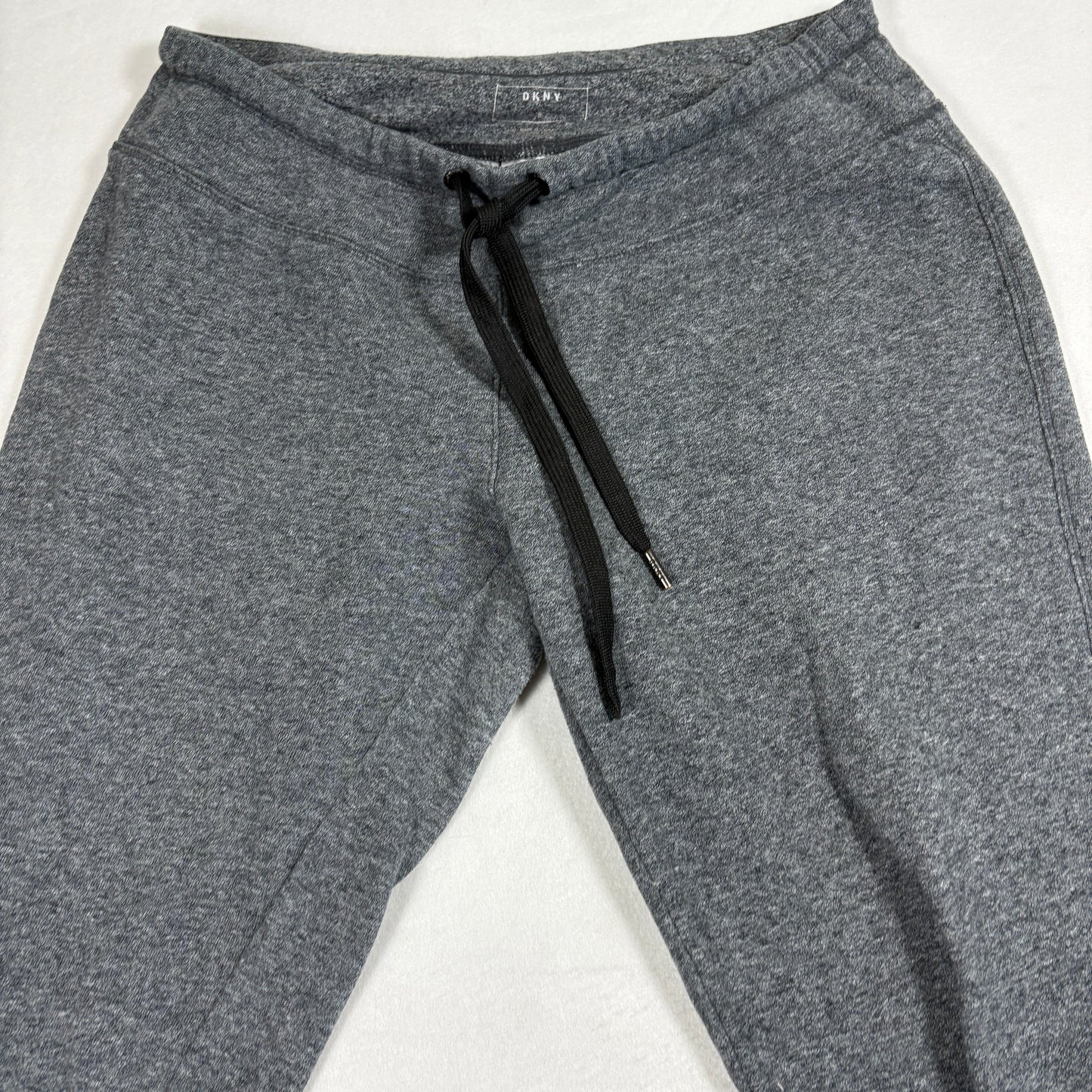 DKNY Womens Sweatpants Small Gray Joggers Lounge Pants Logo Leg Cuff Casual