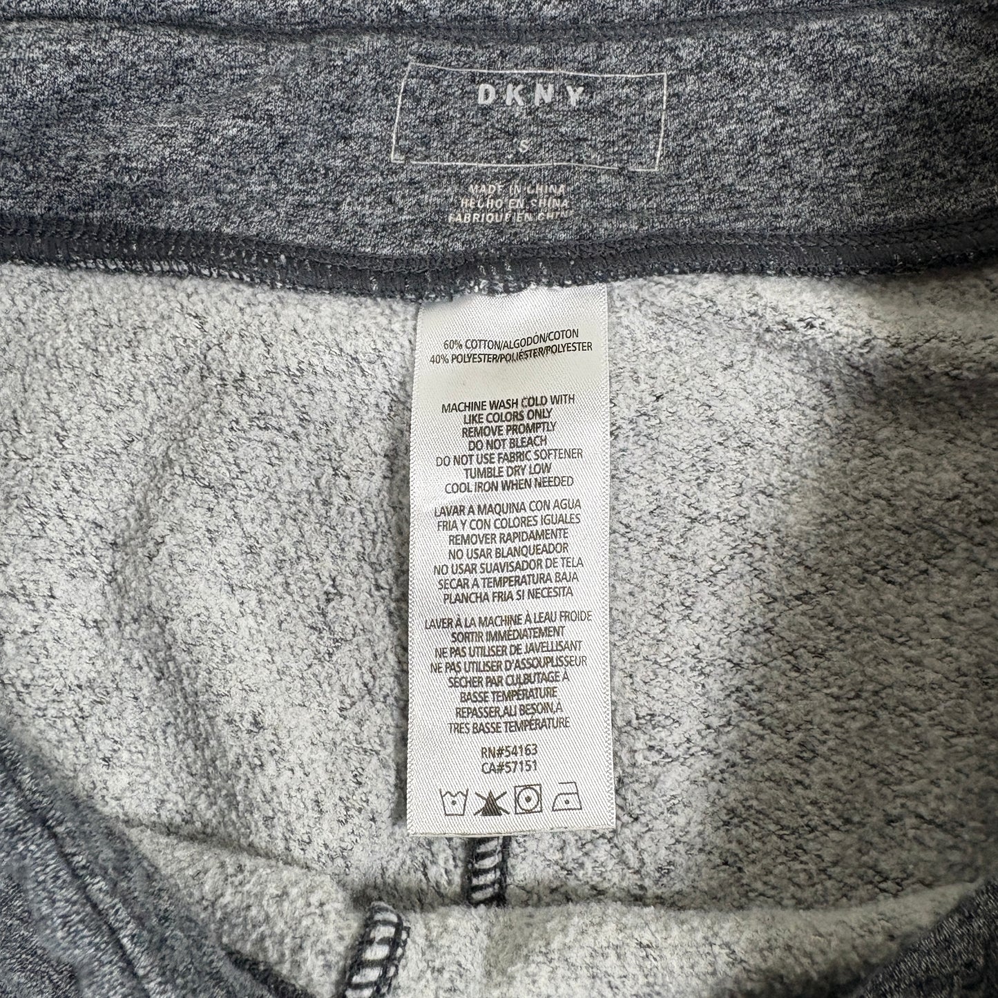 DKNY Womens Sweatpants Small Gray Joggers Lounge Pants Logo Leg Cuff Casual