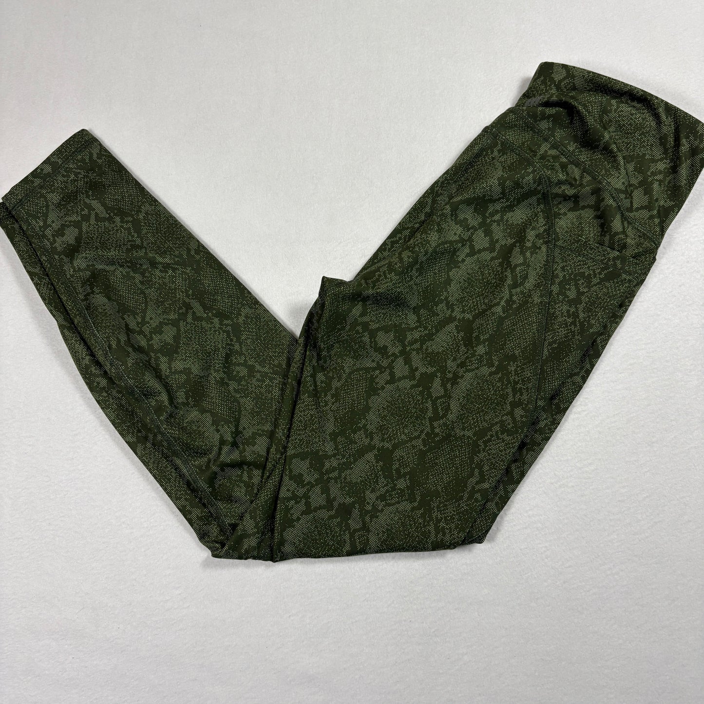 All In Motion Womens Leggings Medium Green Snake Print High Rise Stretch Yoga