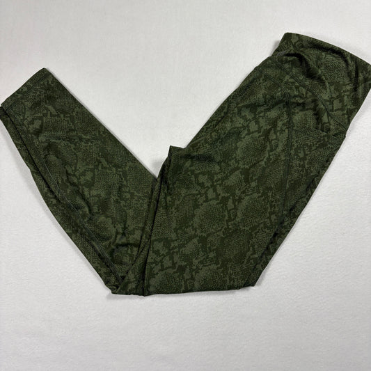All In Motion Womens Leggings Medium Green Snake Print High Rise Stretch Yoga