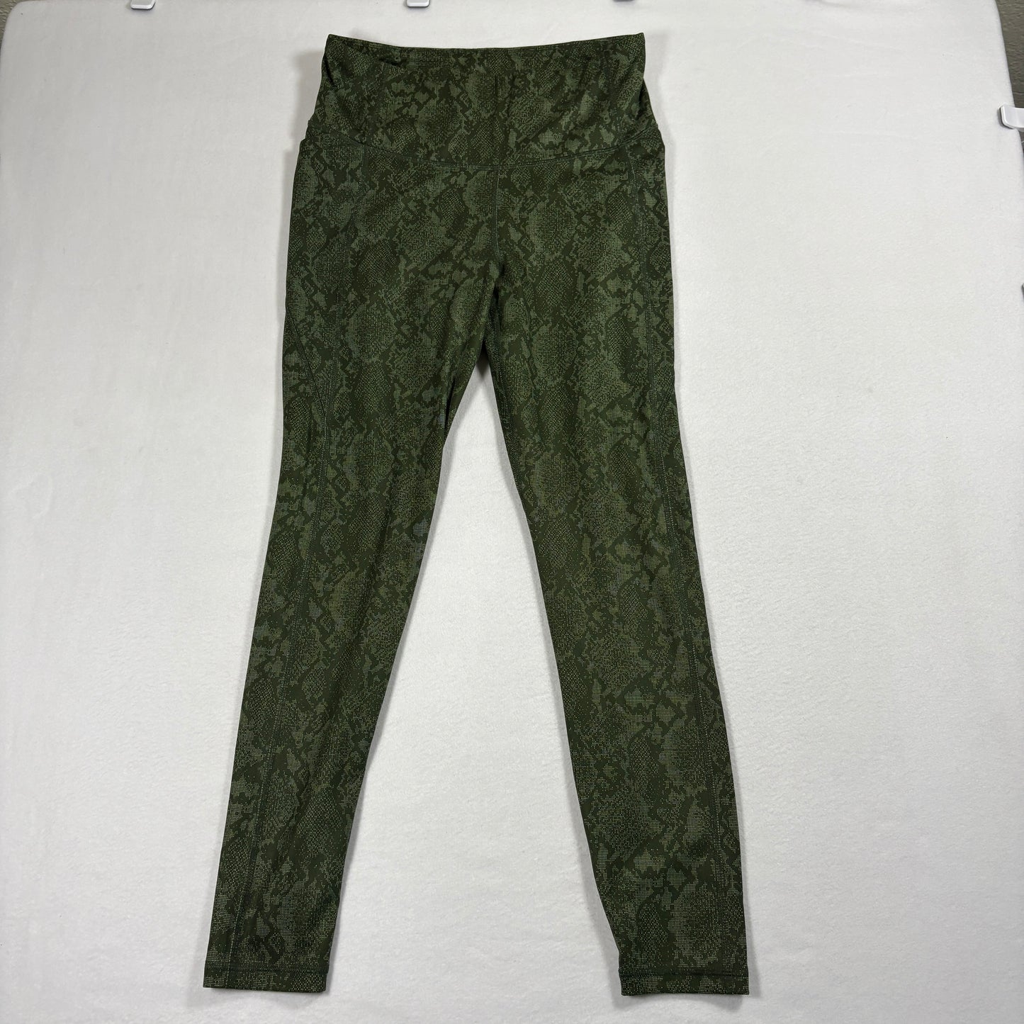 All In Motion Womens Leggings Medium Green Snake Print High Rise Stretch Yoga